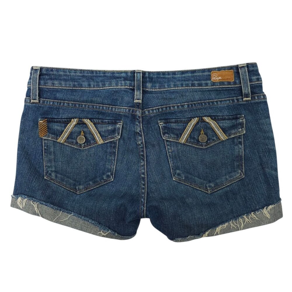 Paige Fairfax Premium Denim DIY Cut Off Shorts Womens Size 29 Flap Pockets - Picture 2 of 13